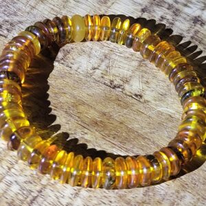 Honey Golden Baltic Amber Bracelet--Lithuania Eocene Fossils
