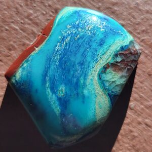21.7 ct Apache Gem Silica & Chrysocolla Cabochon - Cuprite & Shattuckite - Chihuahua, Mexico