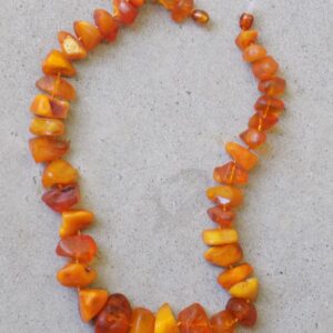 Baltic Sea Amber 18" Necklace--Rough Amber Fossils Screw Clasp